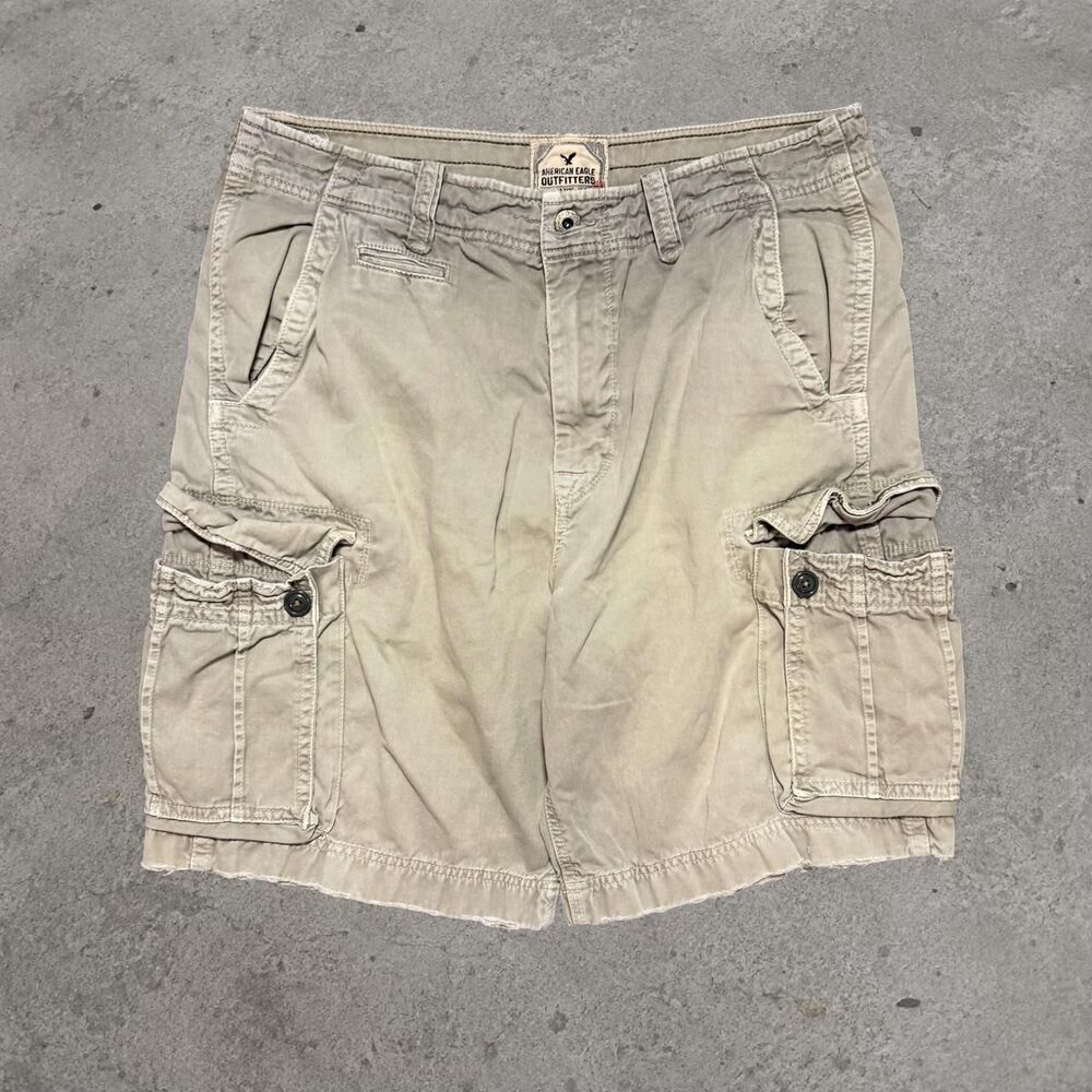 Y2K Vintage American Eagle Baggy Cargo Shorts Faded Distressed Men’s Size 36